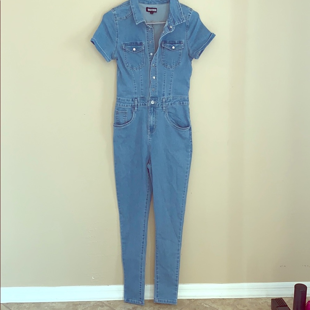 BabyBoo Fashion- Cardi Jumpsuit-Light denim